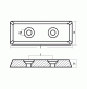 Sea Strainer Anode Rectangular plate h.c. 38 - 8mm-0.31" - ZINC - TEC-S-Z1 - Tecnoseal